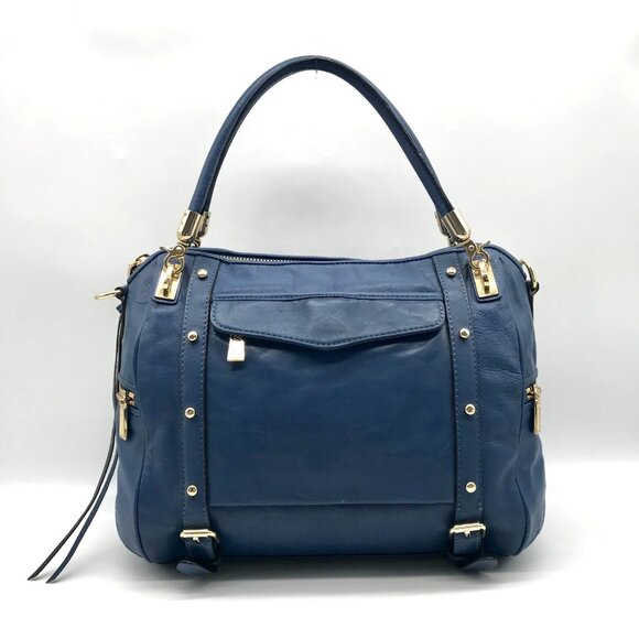 Rebecca Minkoff Blue Leather Cupid Satchel Bag - Picture 2 of 12